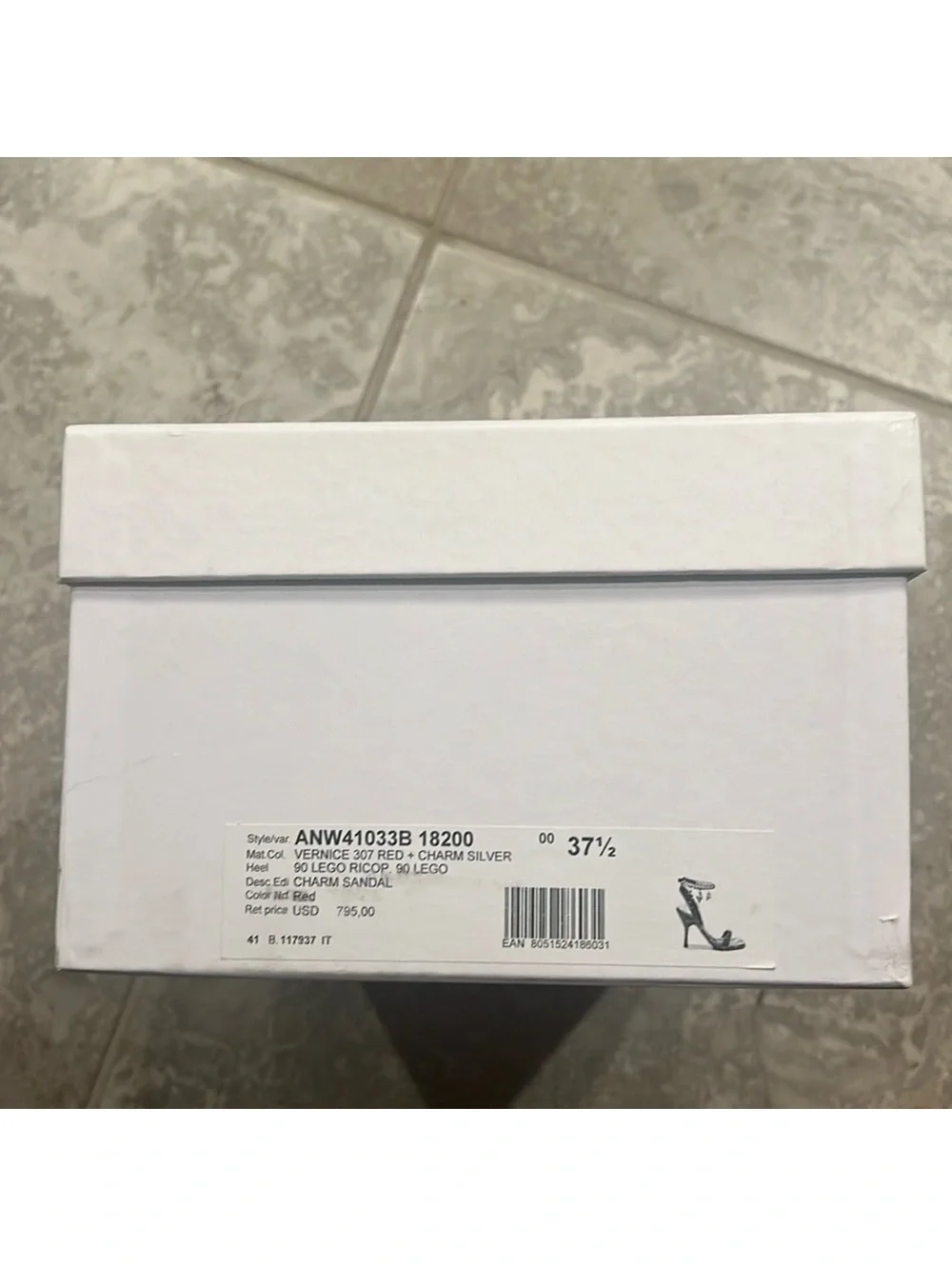 JW Anderson Chain Ankle Strap High Heel Sandals in Red, Size 37.5 New in Box